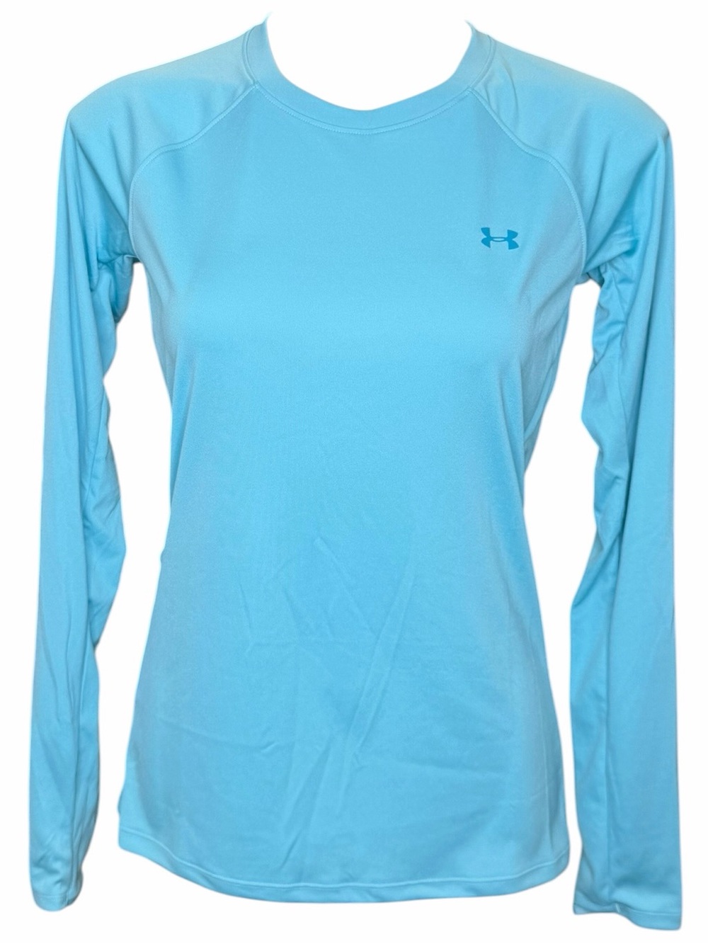 Under Armour HeatGear Women’s M Blue Fitted Long Sleeve Workout Top